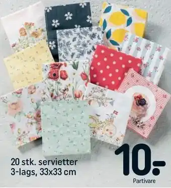 REMA 1000 20 stk. servietter tilbud