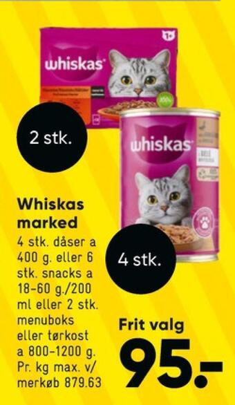 Bilka Whiskas kattefoder tilbud