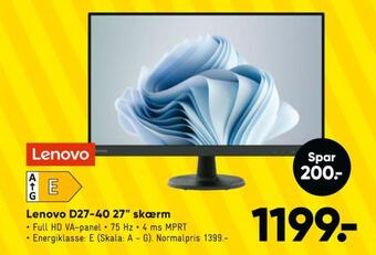 Bilka Lenovo monitor tilbud