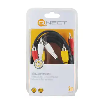 Qnect audio/videoledning 3xrca 2 m, han-han