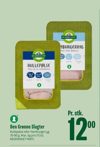 Min Købmand Den grønne slagter rullepølse med løg & krydderier tilbud