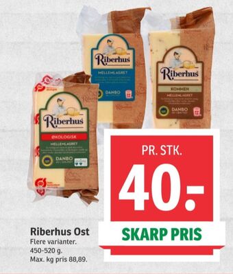 SPAR Riberhus skæreost danbo mellemlagret tilbud