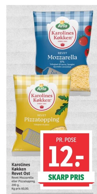 SPAR Karolines revet ost mozzarella tilbud