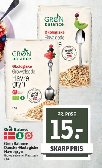 SPAR Grøn balance havregryn tilbud