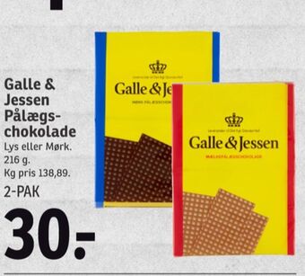 SPAR Galle & jessen pålægschokolade mælk tilbud