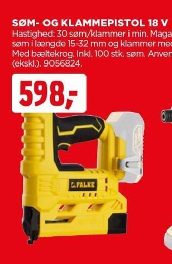 jem & fix SØM- OG KLAMMEPISTOL 18 V tilbud