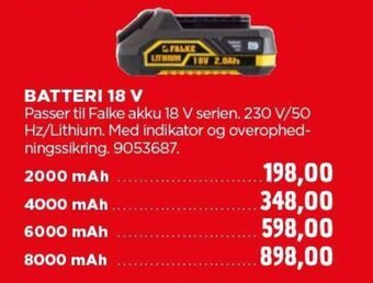 jem & fix BATTERI 18 V tilbud