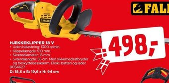 jem & fix HÆKKEKLIPPER 18 V tilbud