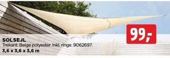 jem & fix SOLSEJL 3.6 x 3.6 x 3.6 m tilbud