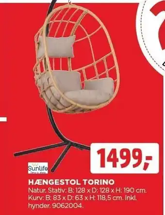 jem & fix Sunlife hængestol torino tilbud