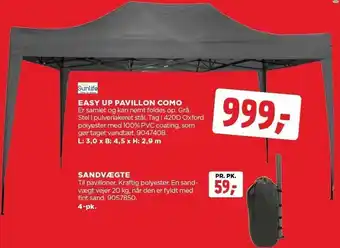 jem & fix Sunlife easy up pavillon como el. sandvægte tilbud