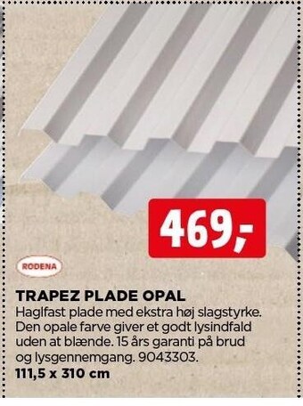 jem & fix Rodena trapez plade opal tilbud