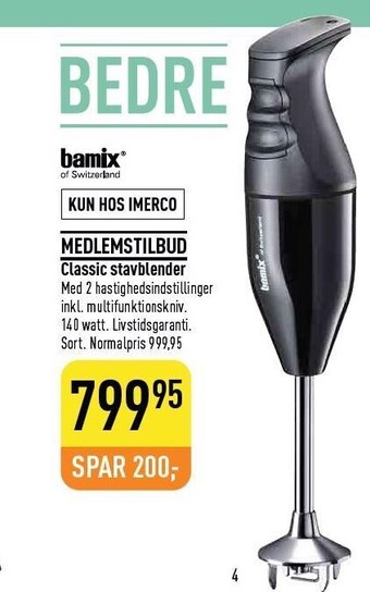 Imerco Classic stavblender tilbud