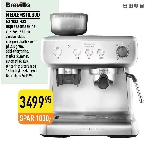 Imerco Breville barista max espressormaskine tilbud