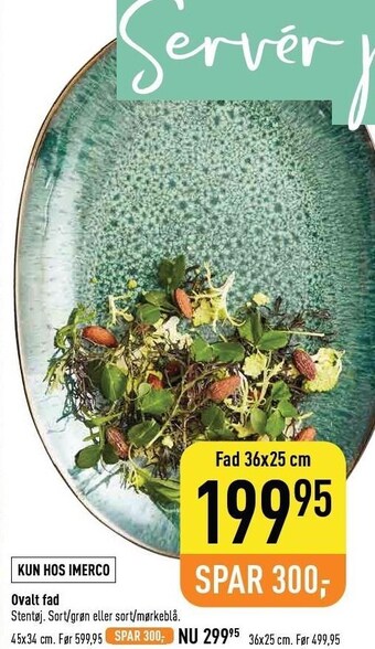 Imerco Ovalt fad tilbud