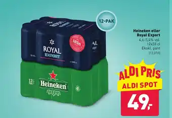ALDI Heineken eller Royal Export tilbud