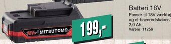 Harald Nyborg MITSUTOMO Batteri 18V tilbud