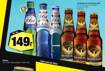 Calle Grimbergen el. Kronenbourg 1664 tilbud