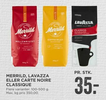 MENY Merrild, lavazza eller carte noire classique tilbud