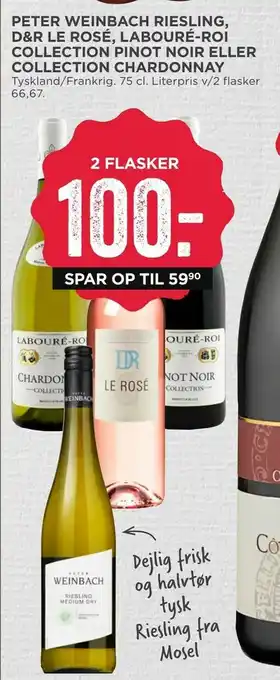 MENY Peter weinbach riesling, d&r le rosé, labouré-roi collection pinot noir eller collection chardonnay tilbud