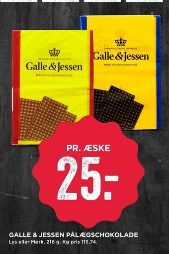 MENY Galle & jessen pålægschokolade tilbud
