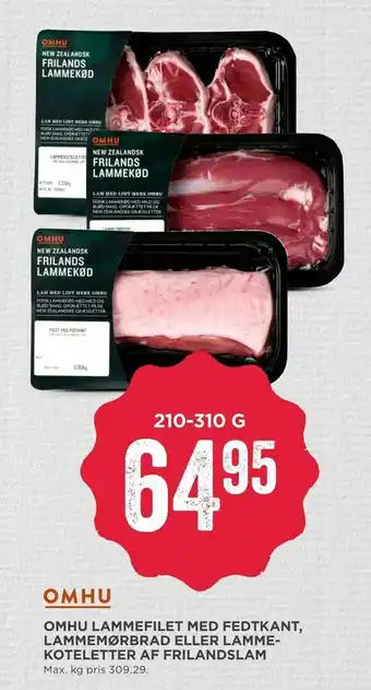 MENY Omhu lammefilet med fedtkant, lammemørbrad eller lamme- koteletter af frilandslam tilbud