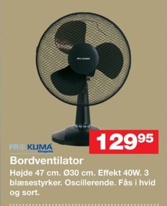 Pro klima bordventilator