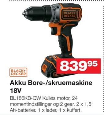 Bauhaus Black&decker bore- og skruemaskine tilbud