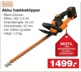 Bauhaus Black&decker hækkeklipper tilbud