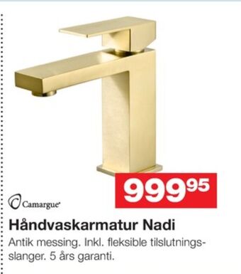 Bauhaus Camargue håndvaskarmatur tilbud
