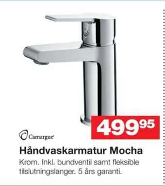 Bauhaus Camargue håndvaskarmatur tilbud