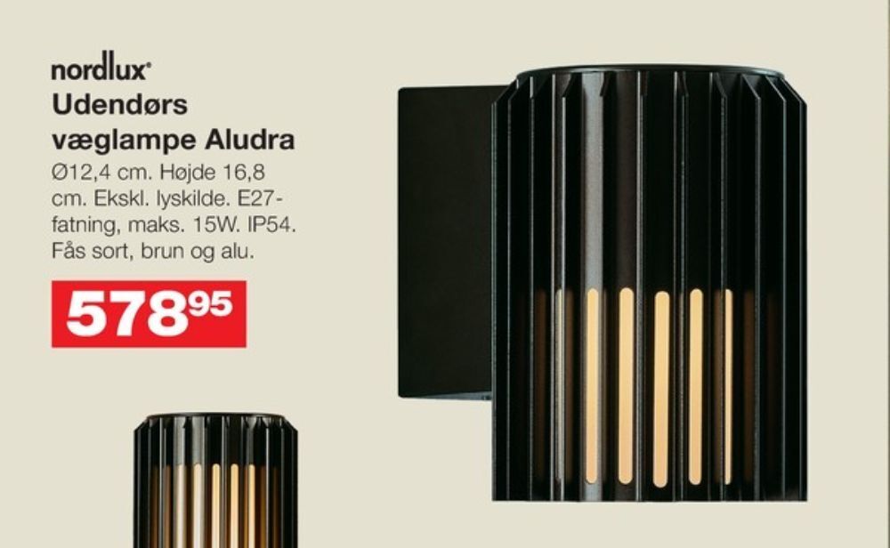Bauhaus Aludra væglampe tilbud