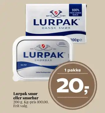 Dagli'Brugsen Lurpak smør eller smørbar tilbud