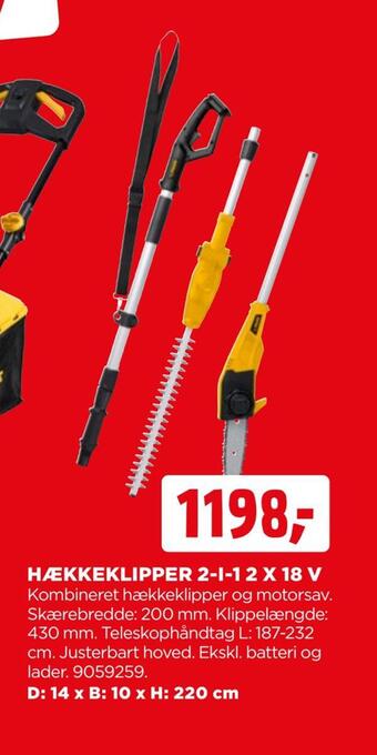jem & fix Hækkeklipper 2-i-12 x 18 v tilbud