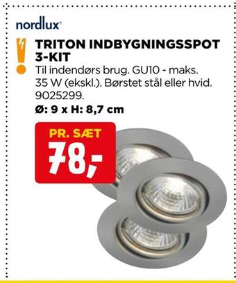 Triton indbygningsspot 3-kit