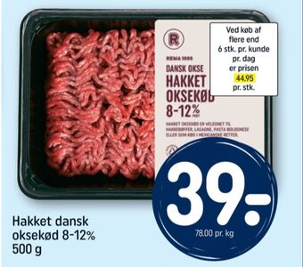 REMA 1000 Rema 1000 hakket oksekød tilbud