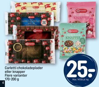 REMA 1000 Carletti chokoladeplade hvid kæmpeplade tilbud