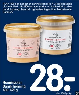 REMA 1000 Honningbien honning tilbud