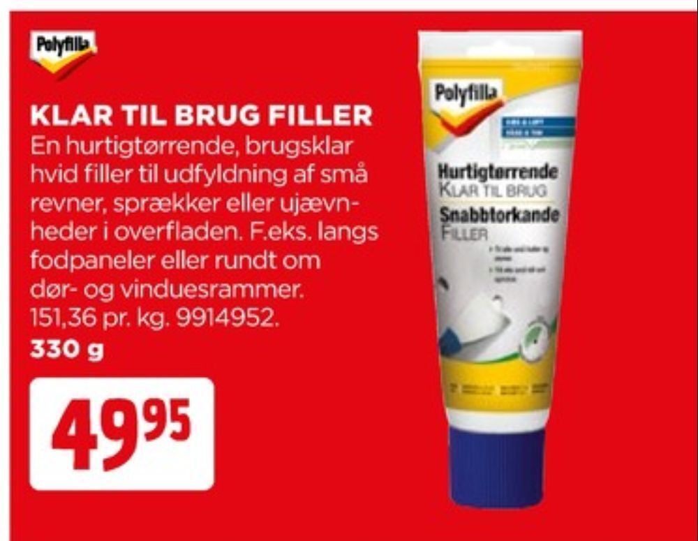 Polyfilla spartelmasse tilbud hos jem & fix