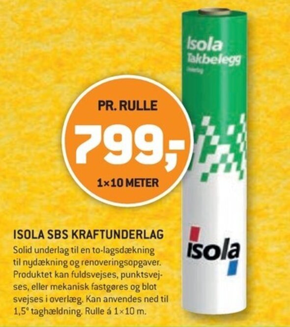 XL-BYG ISOLA SBS KRAFTUNDERLAG tilbud