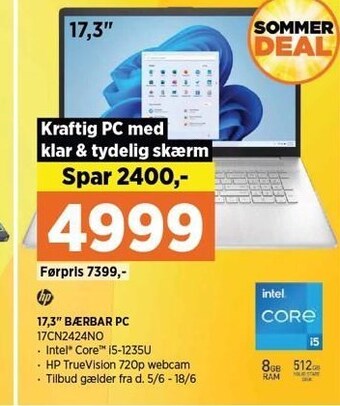 Power Hp 17,3 bærbar pc tilbud