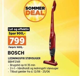 Power Bosch ledningsfri støvsuger tilbud