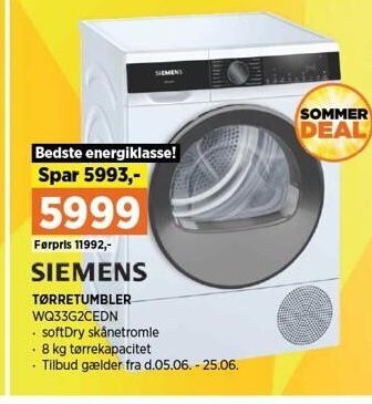 Power Siemens tørretumbler tilbud