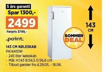 Power 143 cm køleskab tilbud