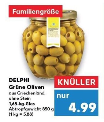 Kaufland DE DELPHI Grüne Oliven tilbud