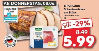 Kaufland K-PURLAND Schweinerücken tilbud