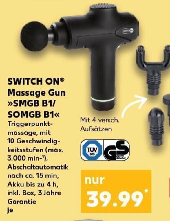 SWITCH ONⓇ Massage Gun >>SMGB B1/ tilbud hos Kaufland