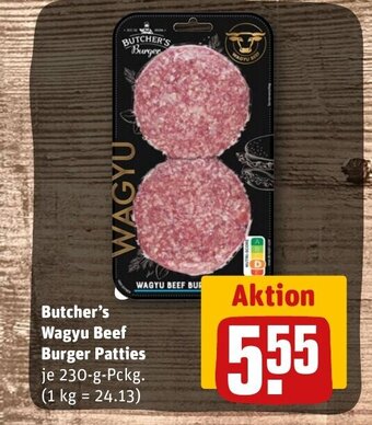 REWE DE Butcher's Wagyu Beef Burger Patties tilbud