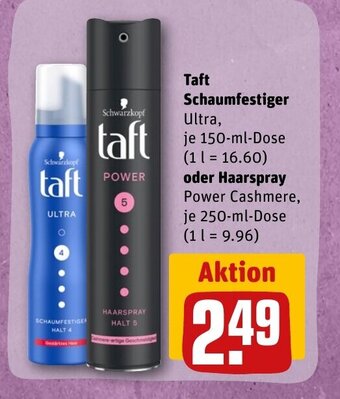 Taft Schaumfestiger oder Haarspray
