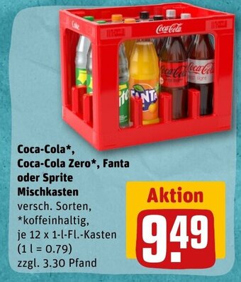 REWE DE Coca-Cola Zero*, Fanta oder Sprite Mischkasten tilbud